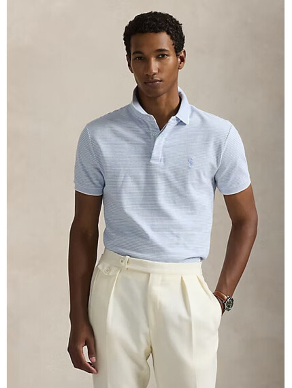 Ralph Lauren Mens Classic Soft Cotton Golf Polo Shirt 2XL XXLBlue White $125 MSR